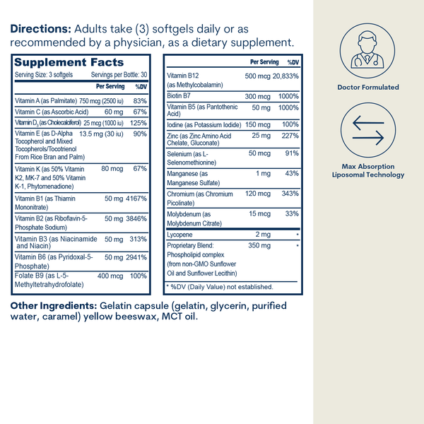 Liposomal Active B-Complex Multivitamin With Minerals
