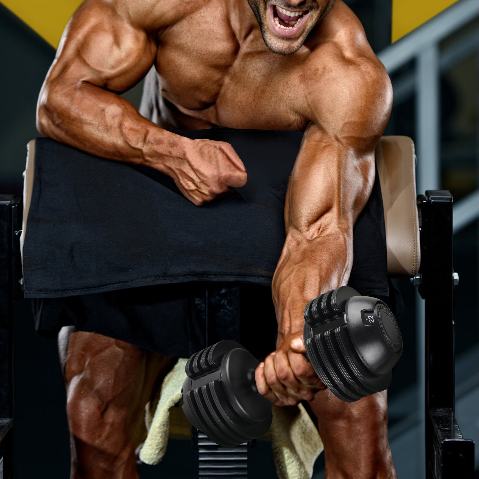 Adjustable 52LB Steel Plastic Dumbbell Set