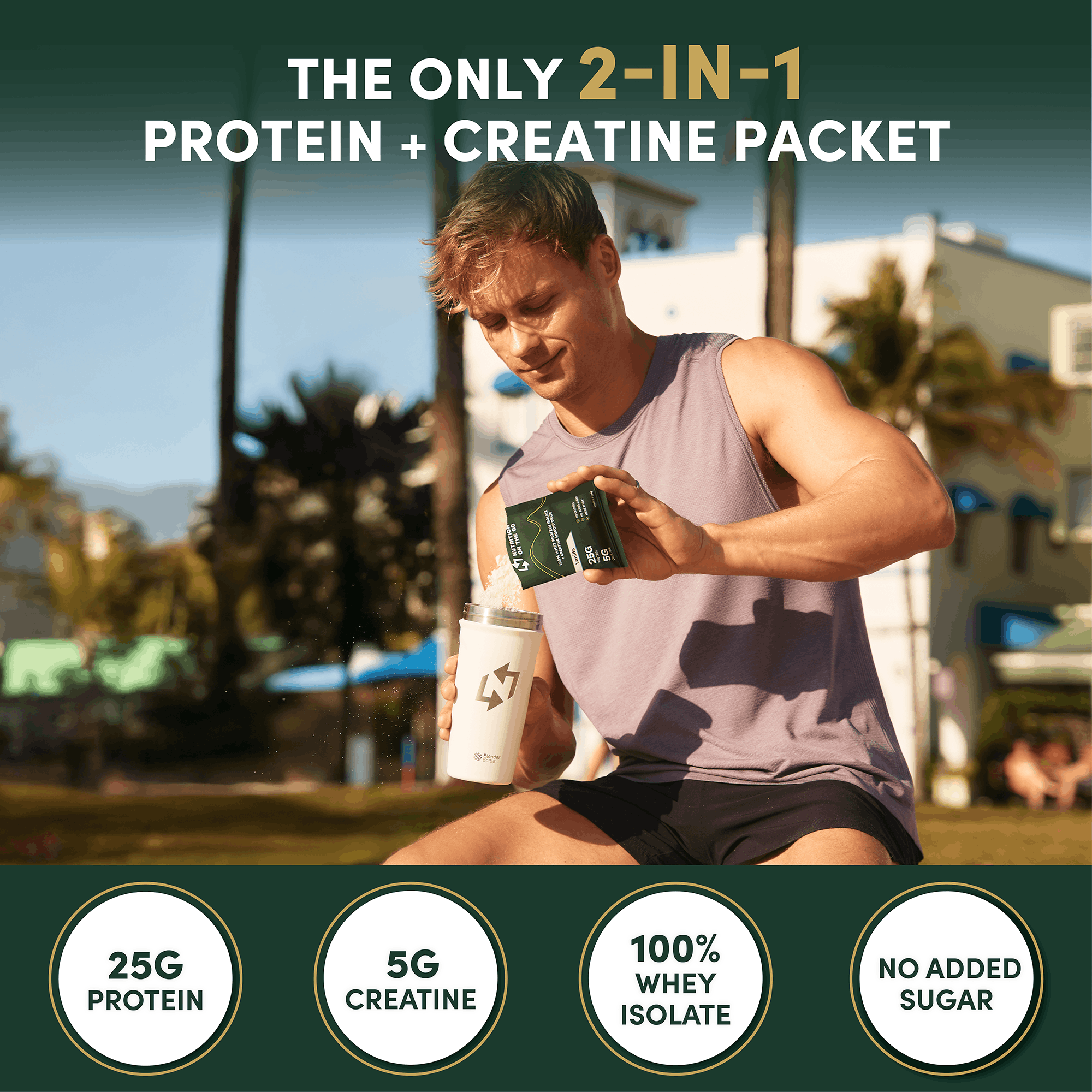 2-in-1 Whey Protein Creatine Travel Packets