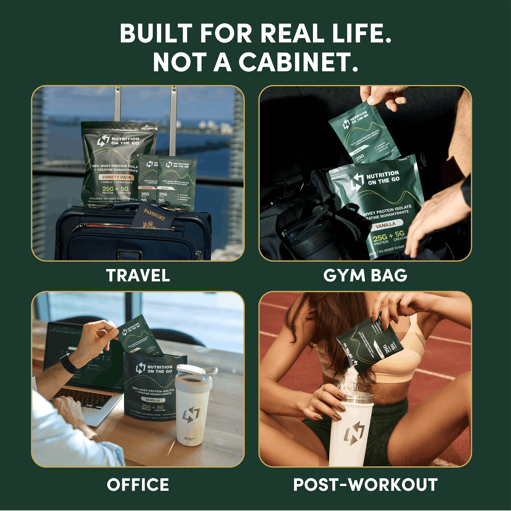 2-in-1 Whey Protein Creatine Travel Packets