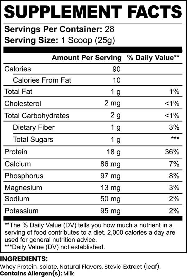 Chocolate Whey Isolate Protein Powder 1.54lbs