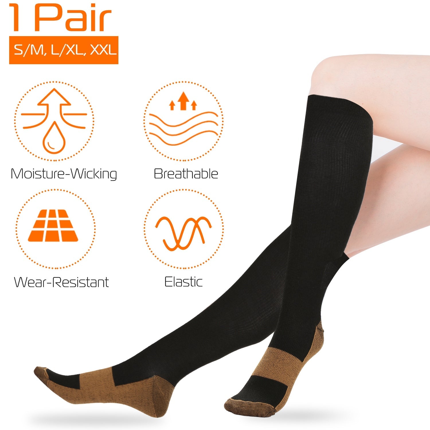 Unisex Copper Compression Support Socks