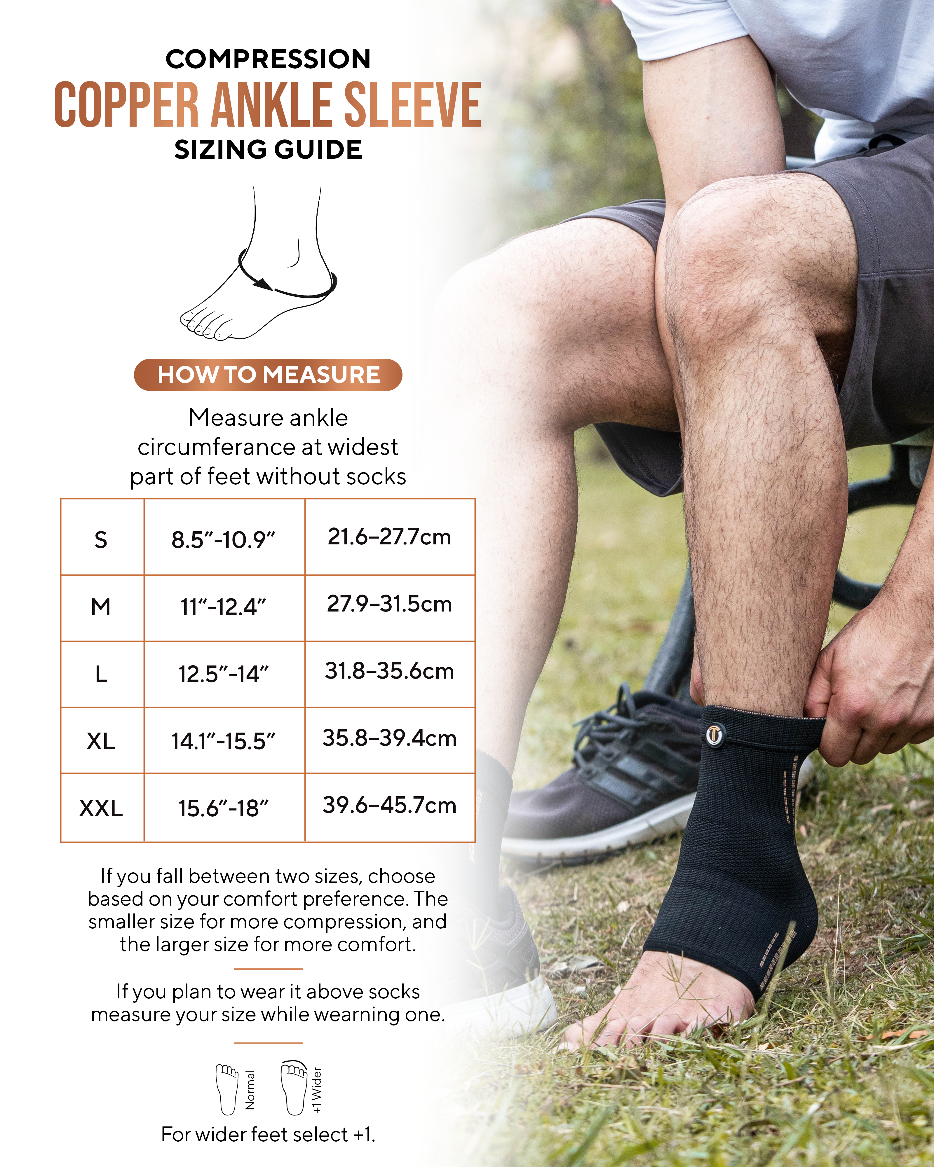 Copper Compression Ankle Brace Sleeves