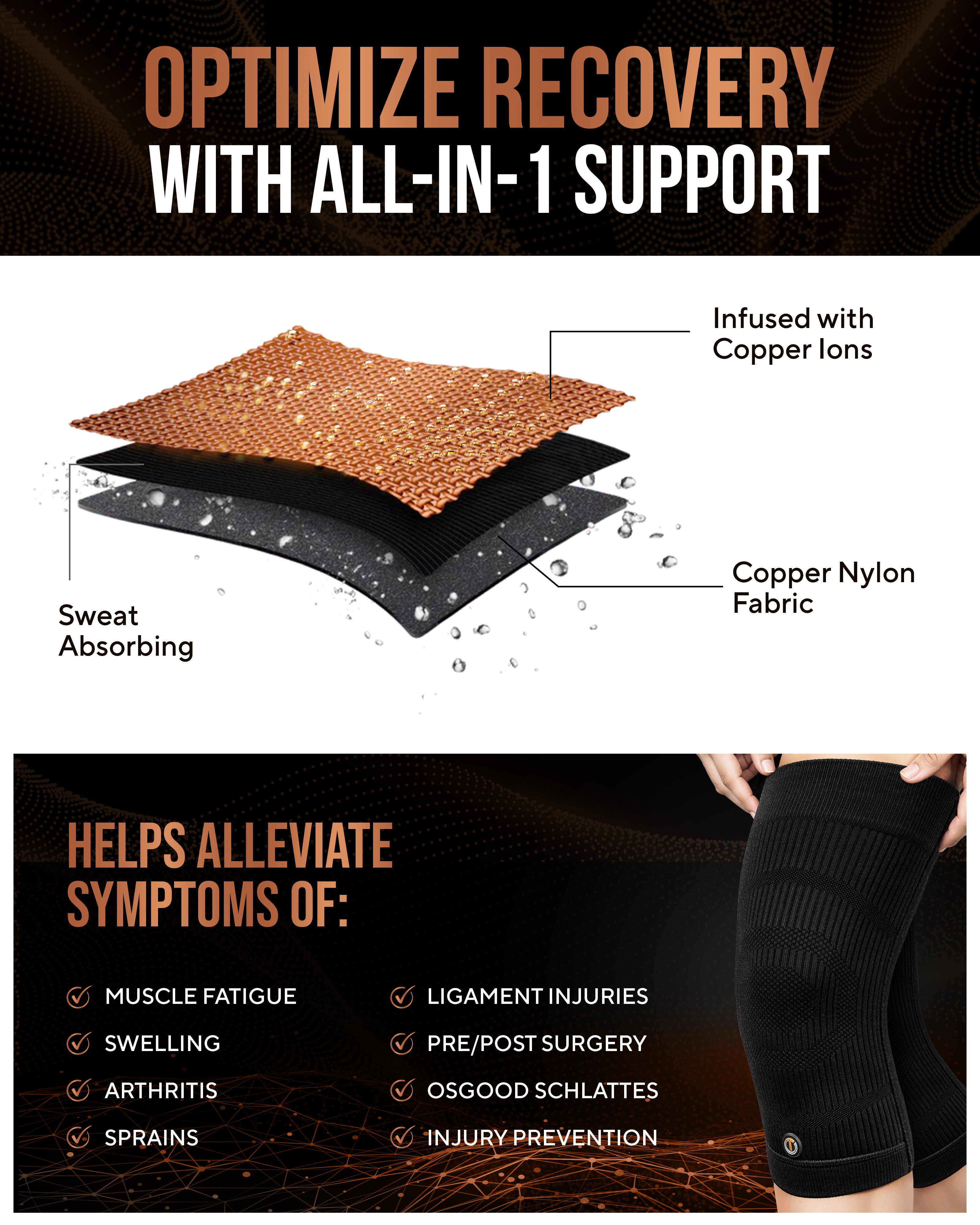 Copper Compression Knee Sleeves