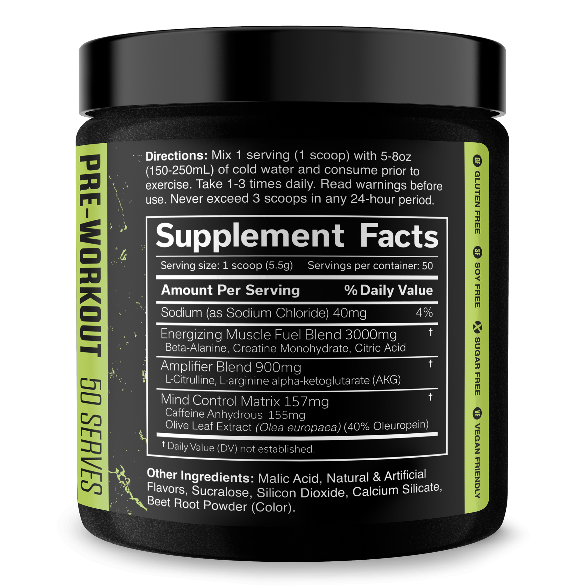 Pre-Workout Fitness Supplement Powder