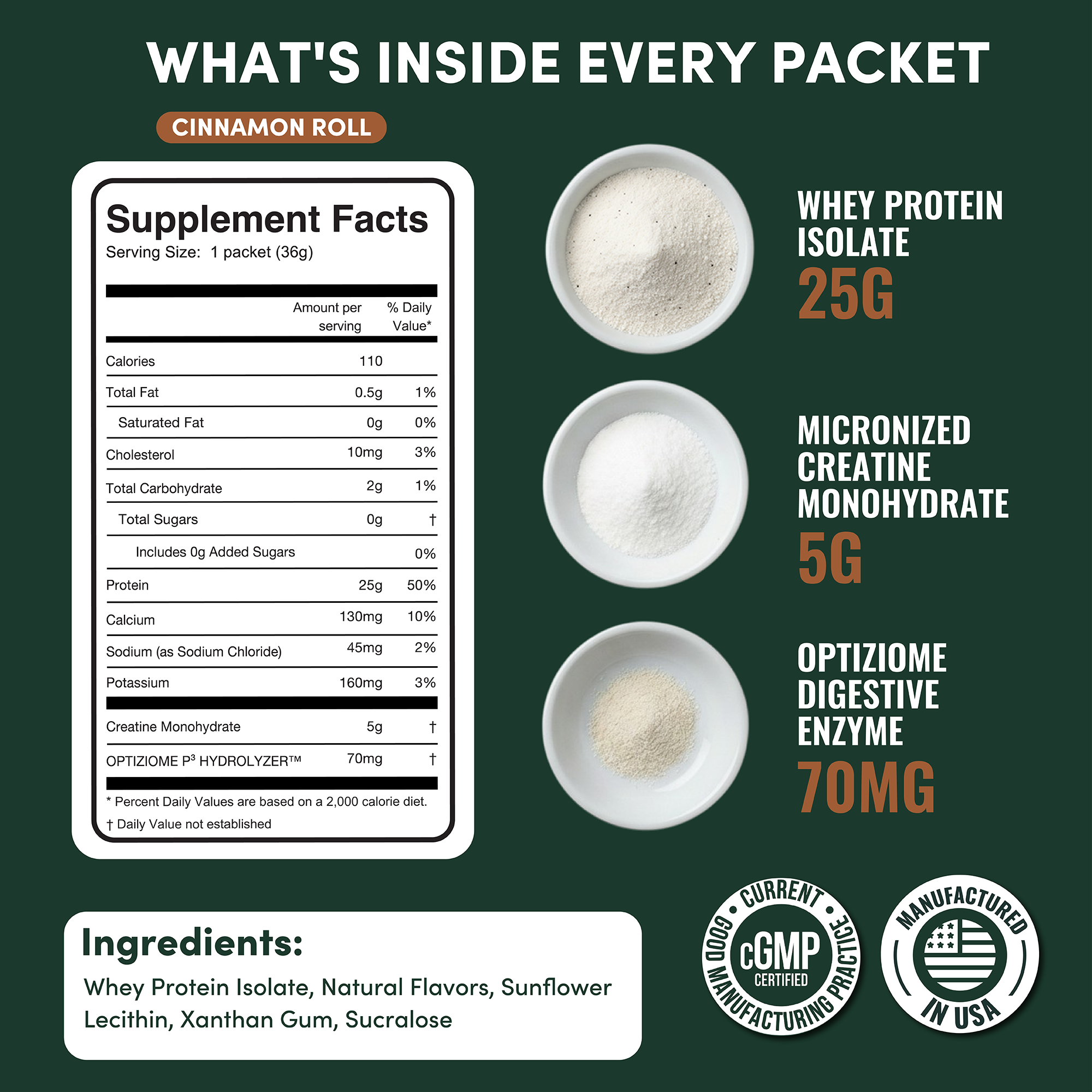 2-in-1 Whey Protein Creatine Travel Packets