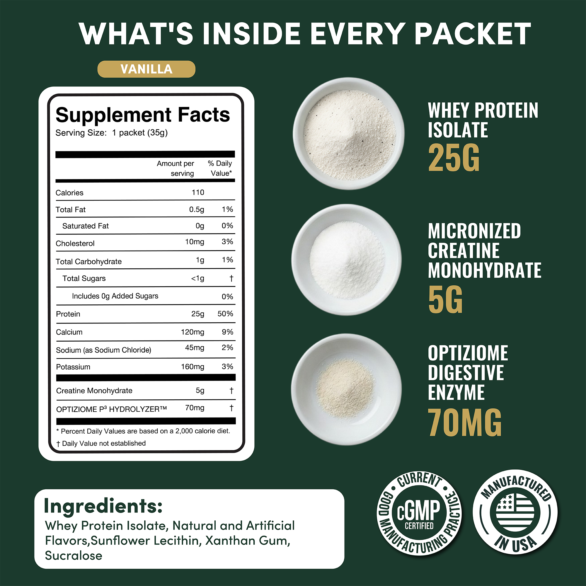 2-in-1 Whey Protein Creatine Travel Packets
