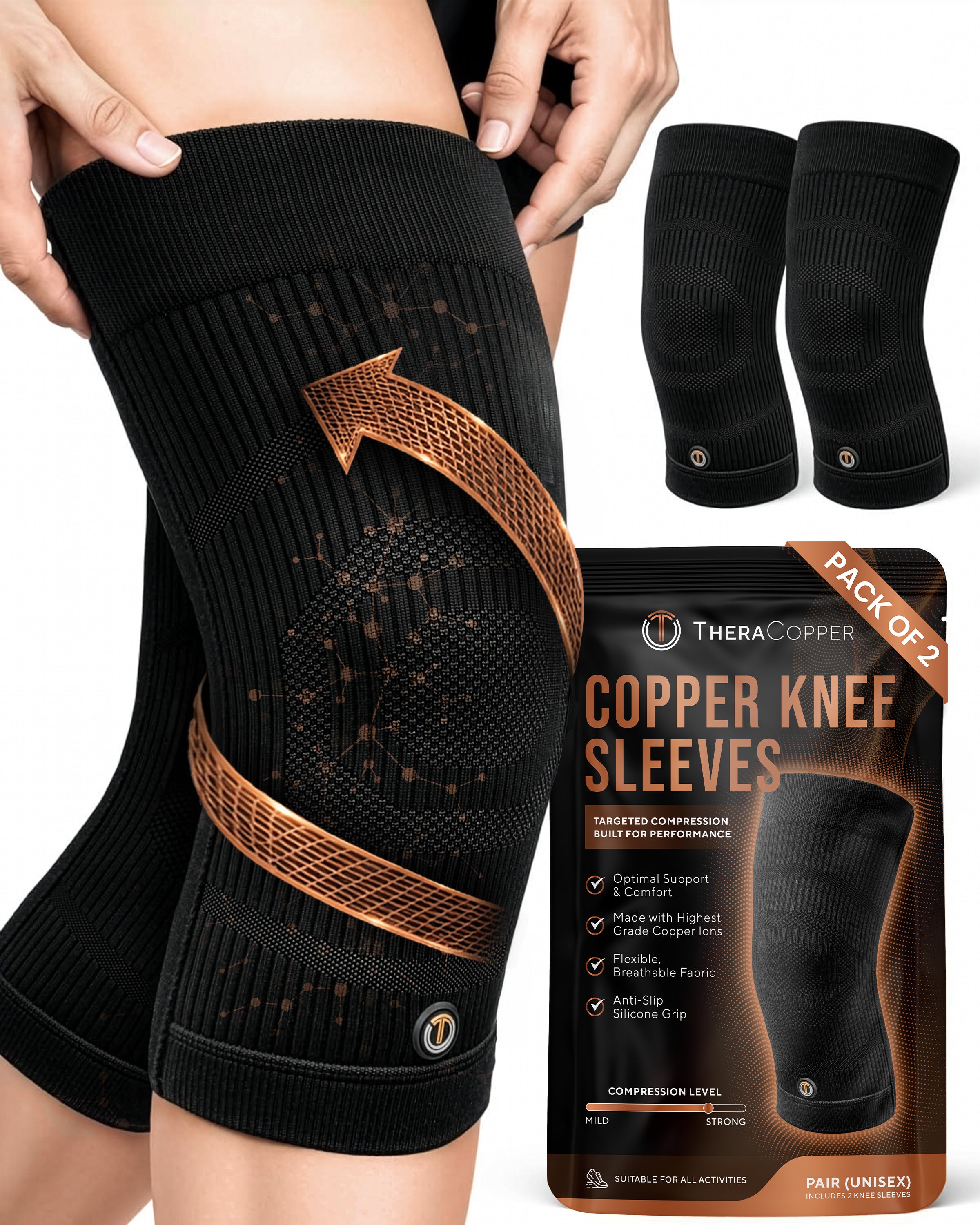 Copper Compression Knee Sleeves