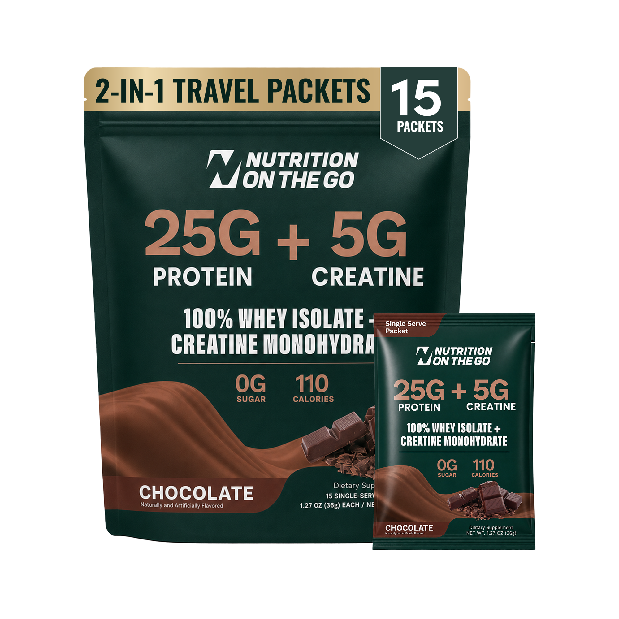 2-in-1 Whey Protein Creatine Travel Packets