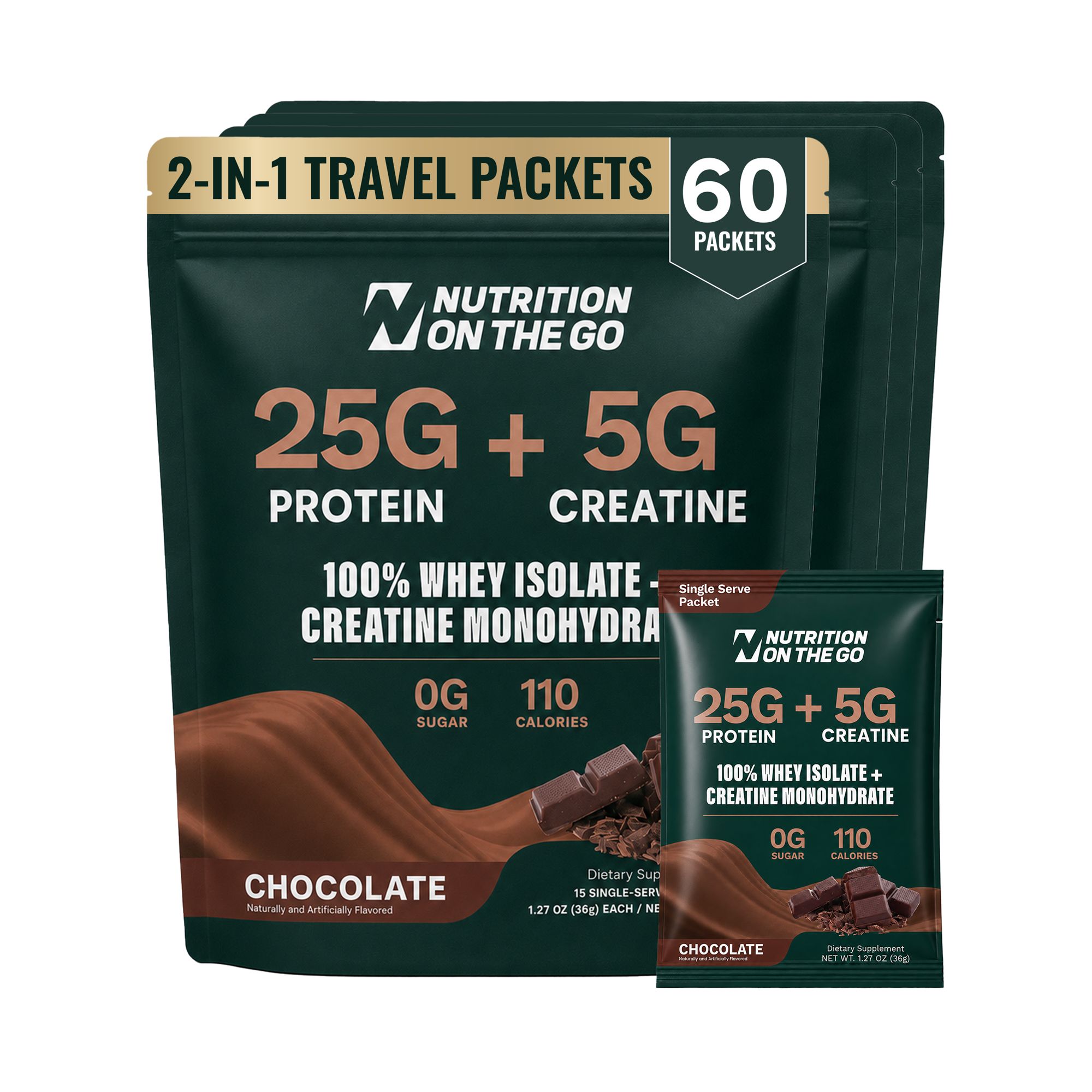 2-in-1 Whey Protein Creatine Travel Packets