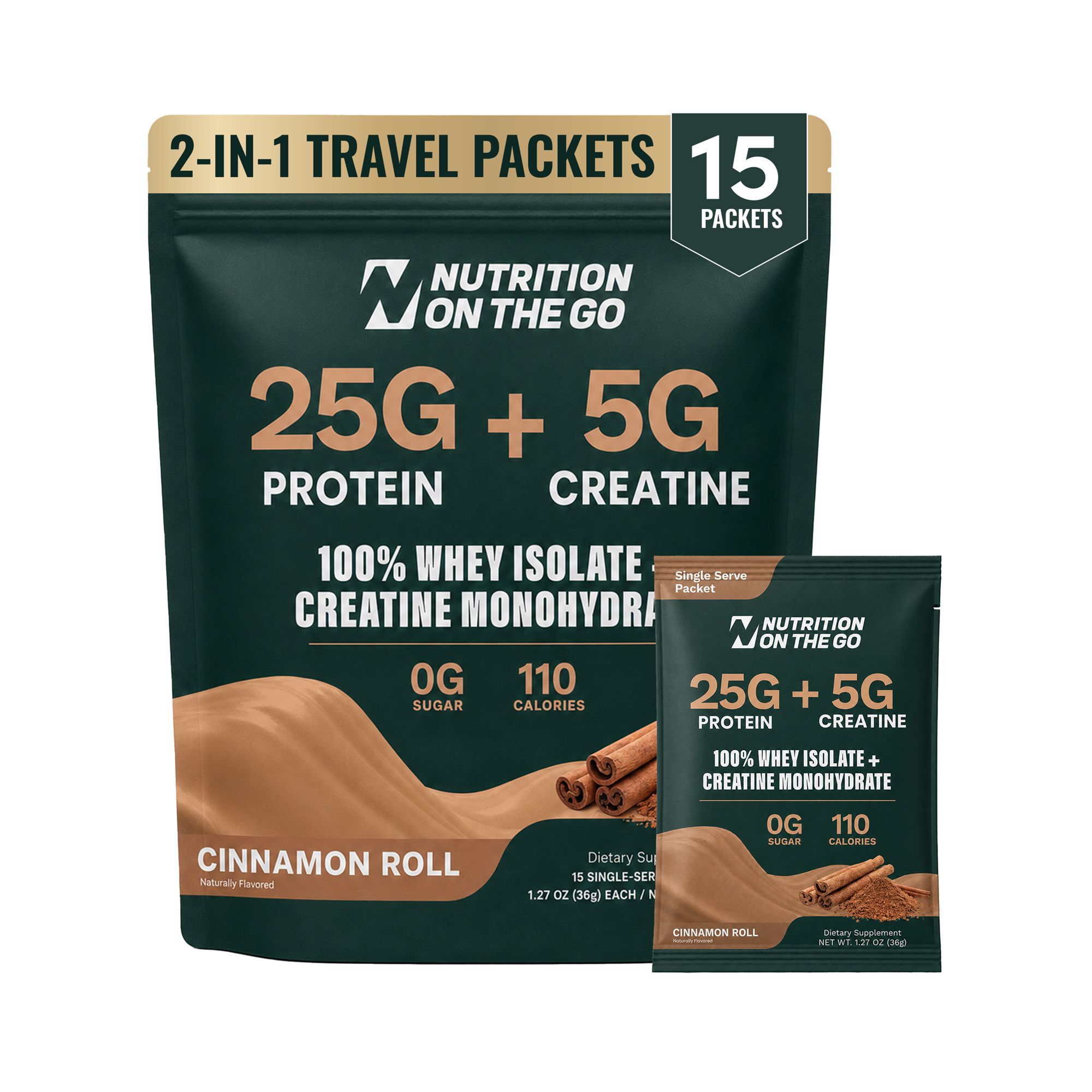 2-in-1 Whey Protein Creatine Travel Packets