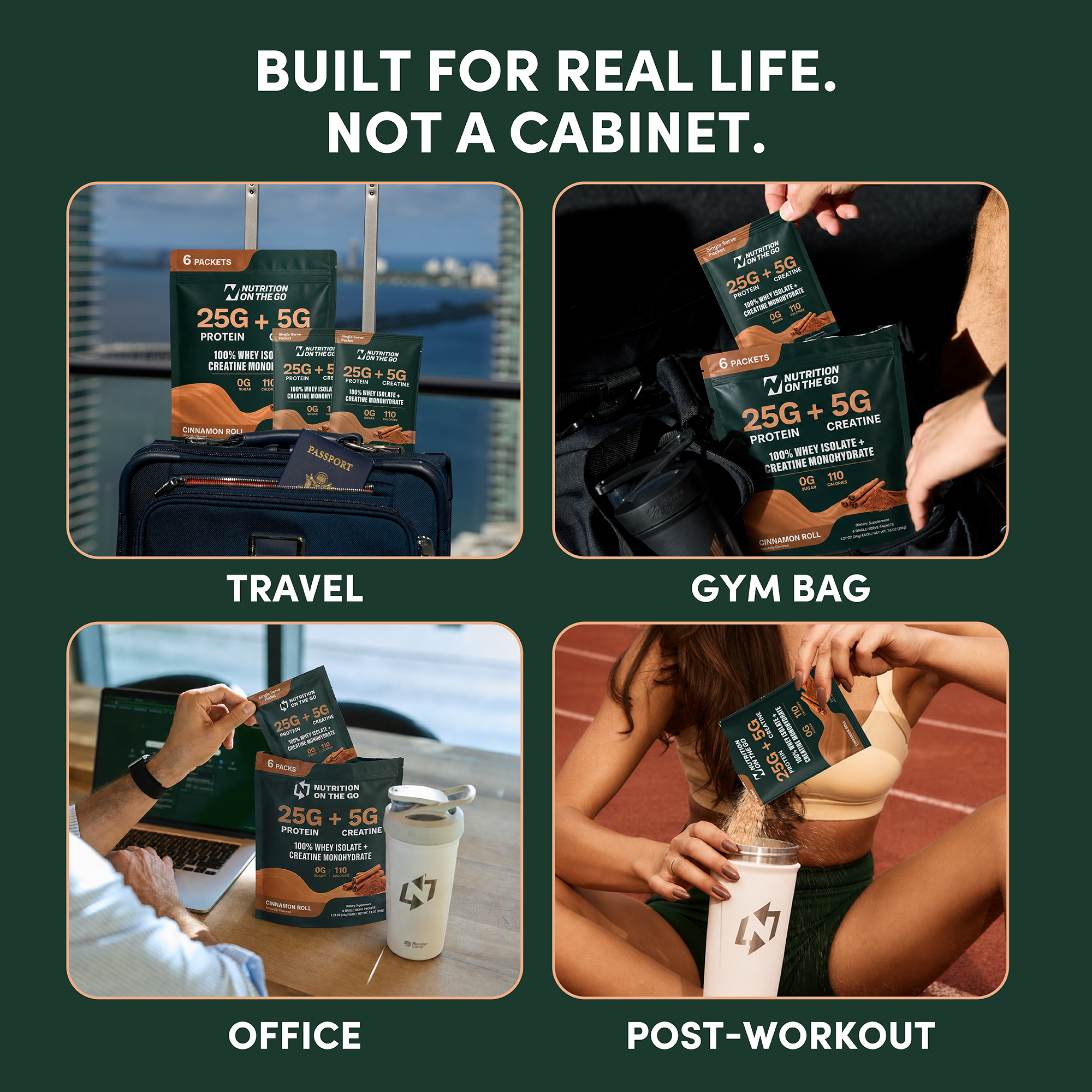 2-in-1 Whey Protein Creatine Travel Packets