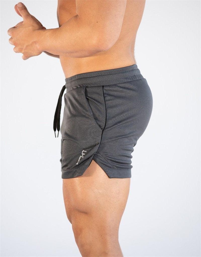 Men's Gym Training Shorts Men Sports Casual Clothing Fitness Workout Running Grid quick-drying compression Shorts Athletics Quick Dry Active Running Bodybuilding Shorts with Pockets